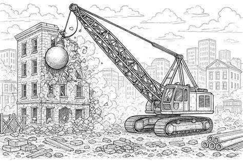 bola de demolición derribando edificio
