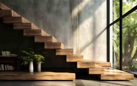 Interior moderno con cemento y madera