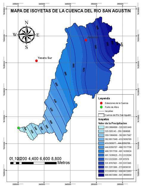 Mapa de isoyetas e intensidad pluviométrica