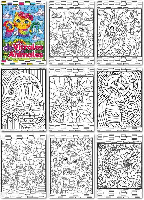 Animales estilo vitral para pintar
