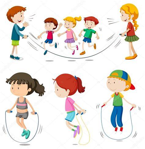 Niñas saltando la soga amistad infantil
