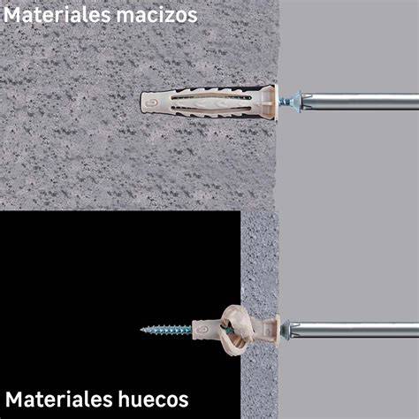 tornillo inoxidable con tarugo en pared