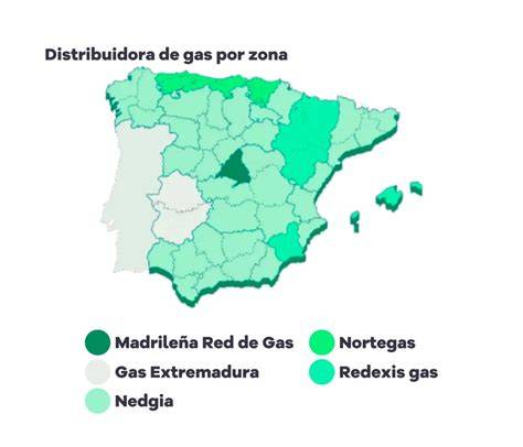 Mapa de corte general de gas por zona