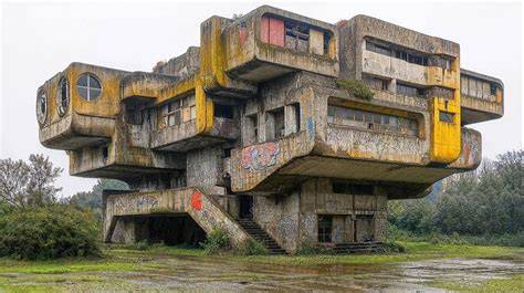 Arquitectura brutalista italiana de concreto