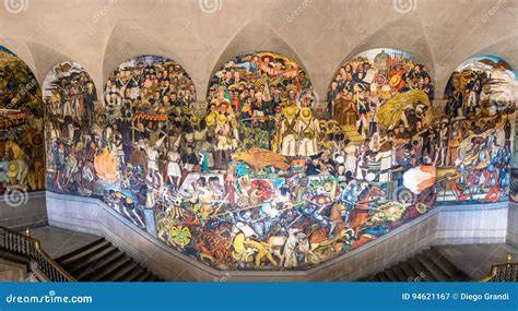 La historia de México mural Palacio Nacional