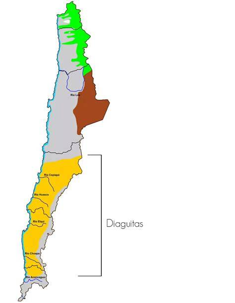 Mapa del territorio diaguita en Chile