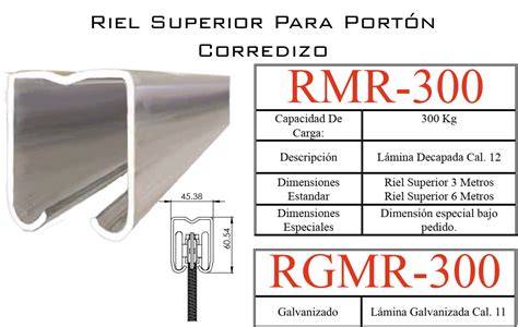 Riel galvanizado para portón corredizo