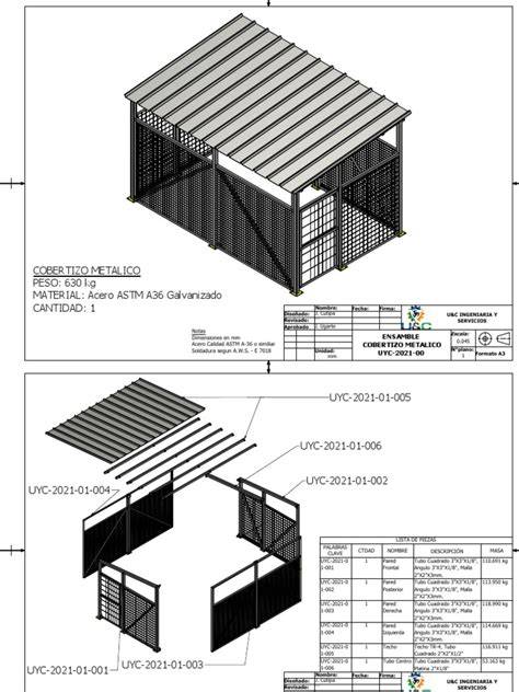 esquema estructura cobertizo metálico redondo