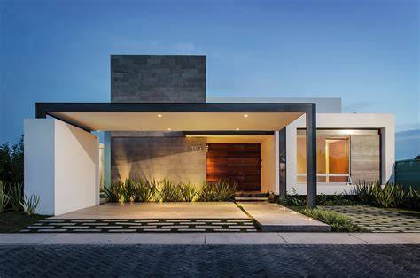 Casa moderna de media agua de un piso
