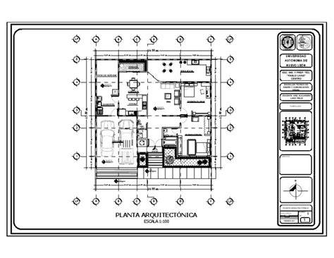 Planta arquitectónica casa media agua modular