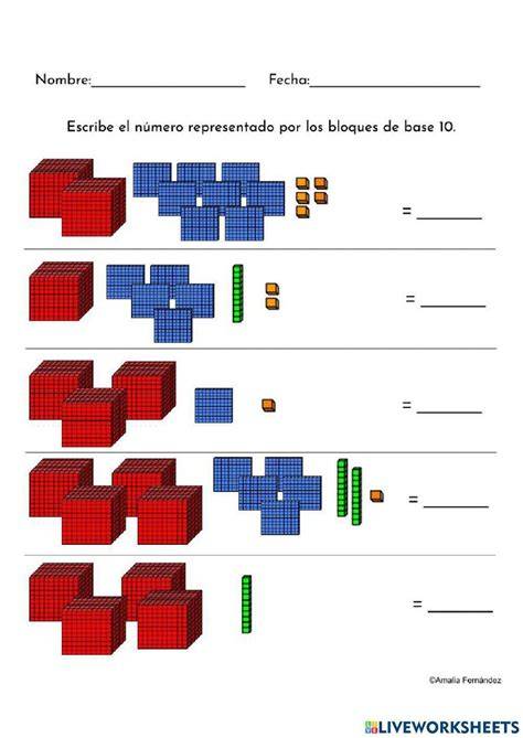 número 1362 formado con bloques Base 10
