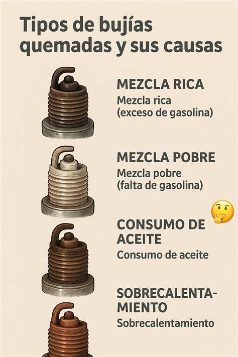 colores de bujías carburación rica pobre correcta