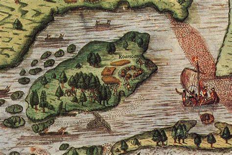 Colonia perdida de Roanoke y palabra Croatoan