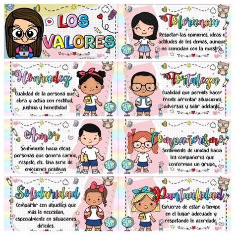 Robots decorados con valores positivos escolares
