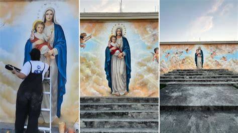 mural Virgen María capilla Nuevo León