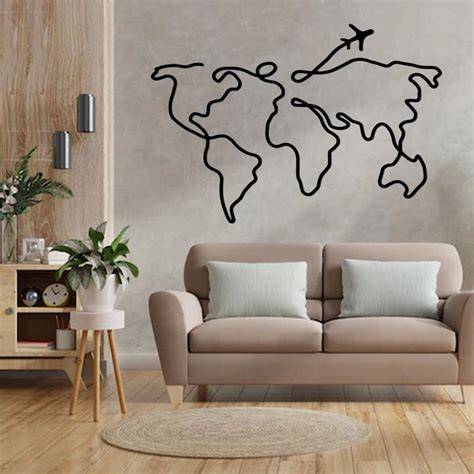 Mapa mundi mural decorativo para salón