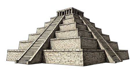 Pirámide escalonada mesoamericana con templo