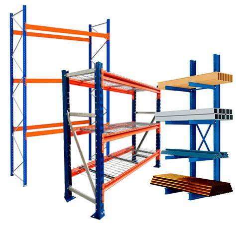 Rack metálico industrial en bodega