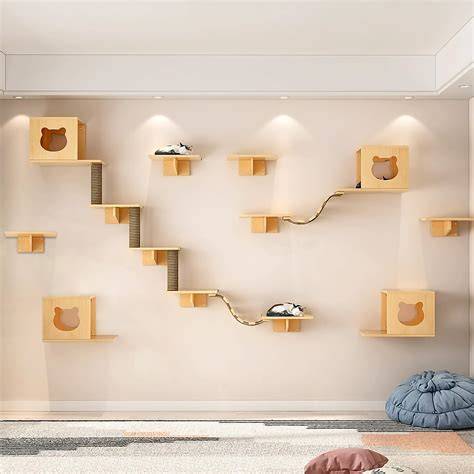 Escaleras murales para gatos en pared