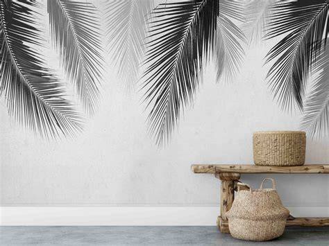 papel mural geométrico blanco y negro dormitorio