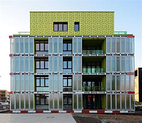 Fachada de microalgas del edificio BIQ
