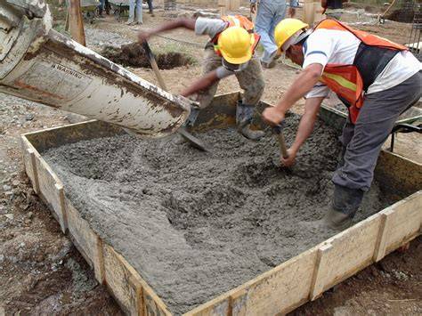 Preparación de concreto para ducha