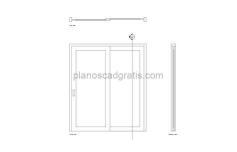 Puerta corredera representada en elevación
