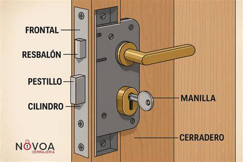 mecanismo interno de cerradura de puerta